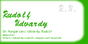 rudolf udvardy business card